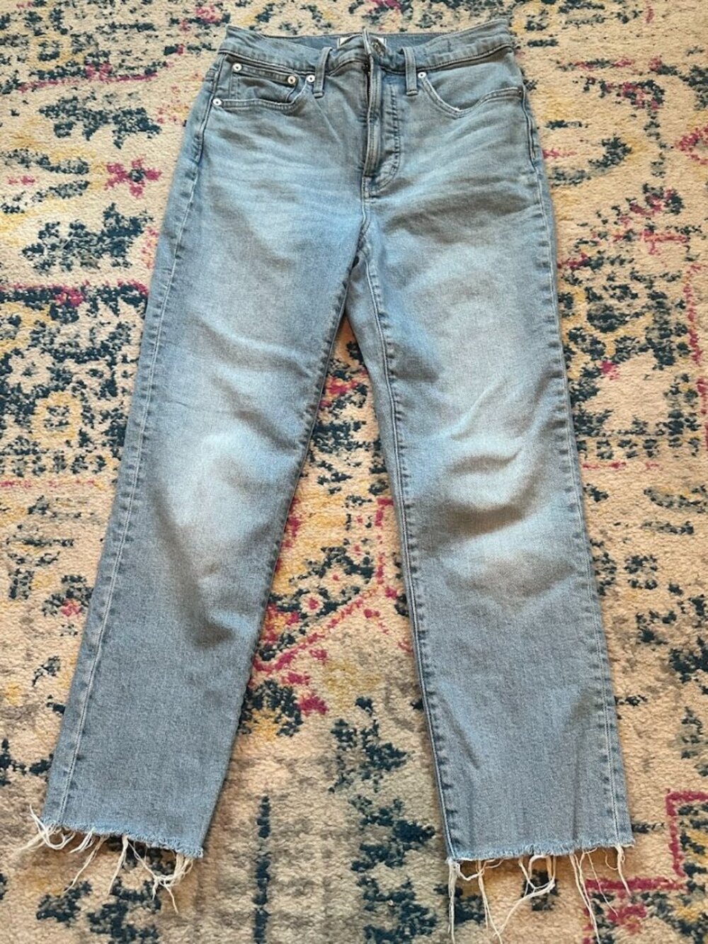 Madewell The Perfect Vintage Jean High Rise Cropped Straight Leg Raw Hem- 26 (2)